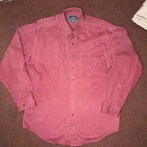 Vintage Woolrich Men's Long Sleeve Button -Up Shirt 100% Cotton Claret Sz. L
